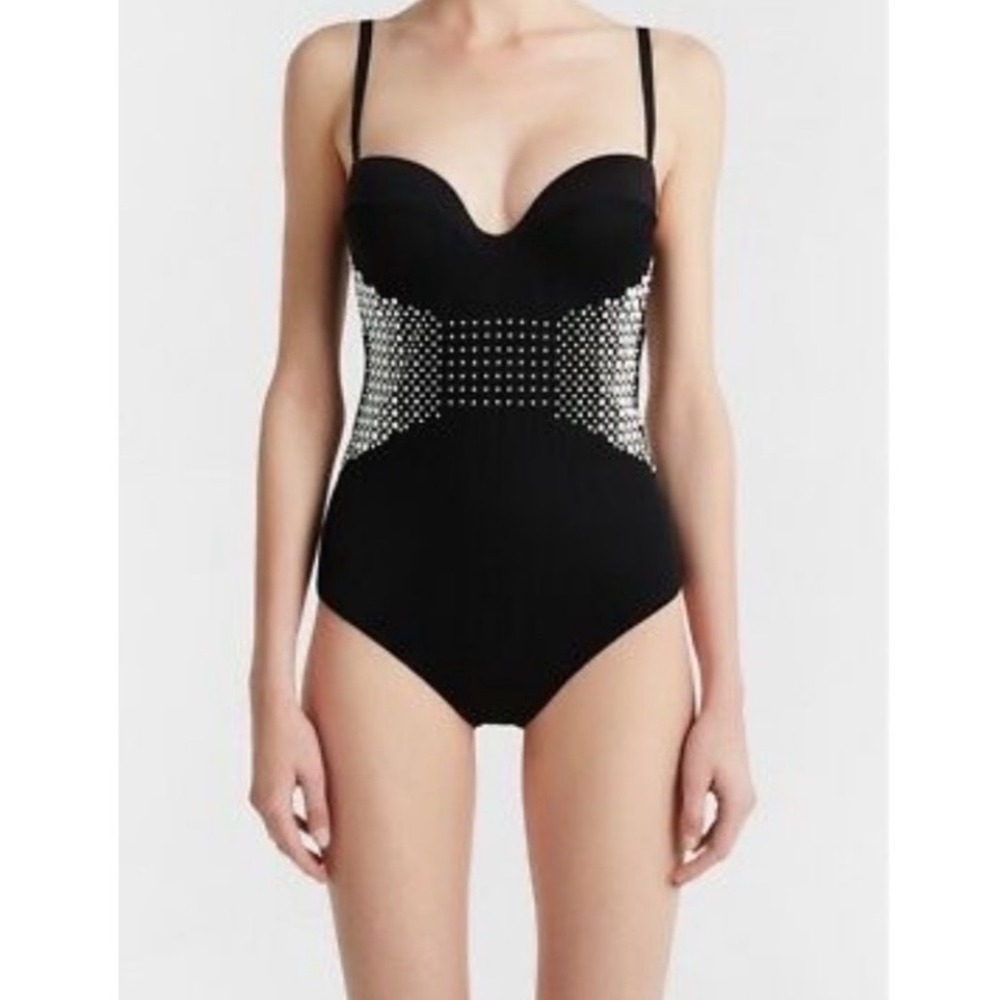 LA PERLA Padded Lycra One Piece swimsuit with pearl Size 36B